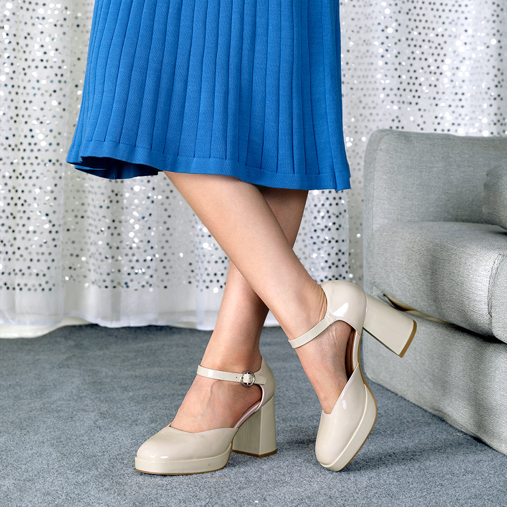 ZAPATOS MARY JANE MUJER BEIGE WEIDE YL83