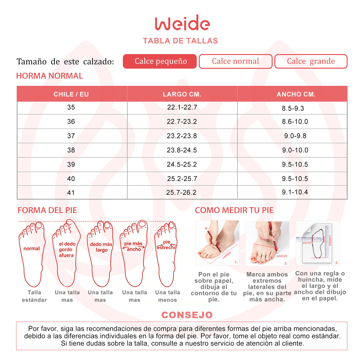 YOU583 tabla de tallas