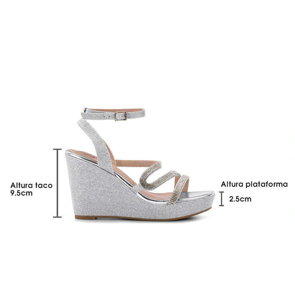 Sandalias Mujer Borgia Plateado Weide