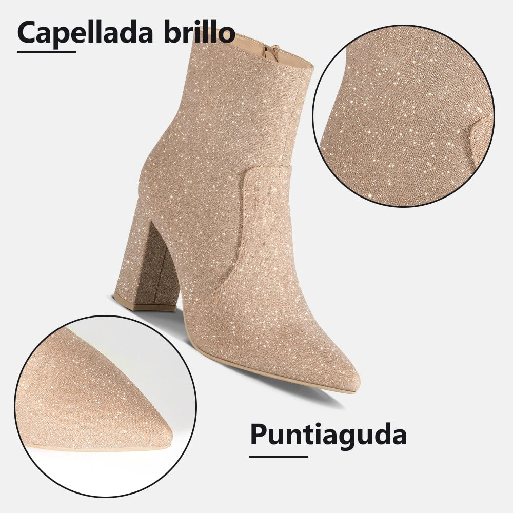 Botines mujer con online brillos